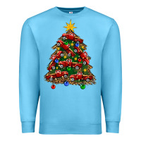 Ocean Blue christmas truck tree Premium Sweatshirt - FaDigitalArtStudio