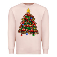 Pale Pink christmas truck tree Premium Sweatshirt - FaDigitalArtStudio