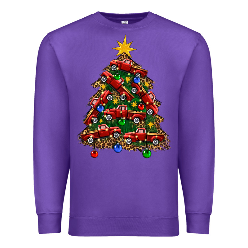 Christmas Truck Tree Premium Sweatshirt by FaDigitalArtStudio | Teevron