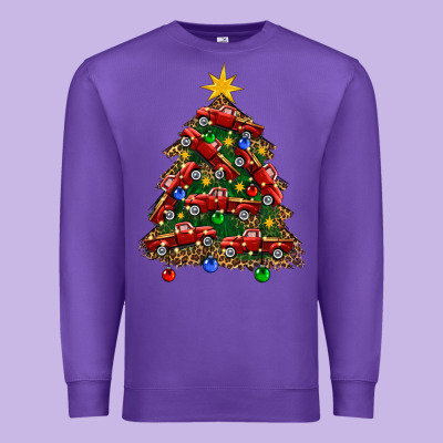Christmas Truck Tree Premium Sweatshirt Designed By Fadigitalartstudio