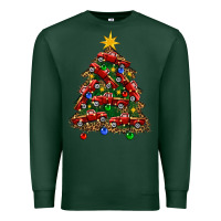 Sports Green christmas truck tree Premium Sweatshirt - FaDigitalArtStudio