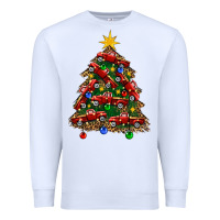 White christmas truck tree Premium Sweatshirt - FaDigitalArtStudio