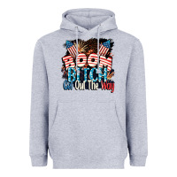 Heather Grey Boom bitch get out the way 4th of July Heavyweight Hoodie - CowGirlArtShop