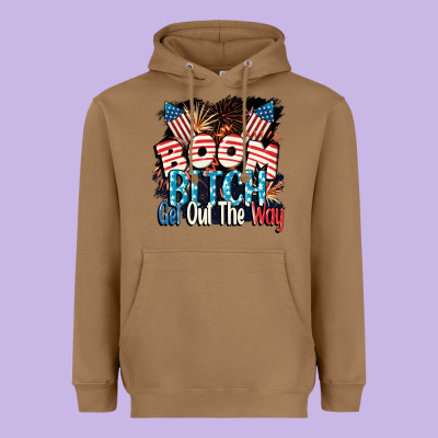 Boom Bitch Get Out The Way 4th Of July Heavyweight Hoodie Designed By Cowgirlartshop