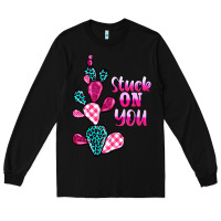 Black stuck on you cactus Long Sleeve Tee - BarkalooDesign