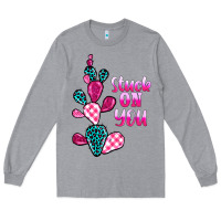 Heather Grey stuck on you cactus Long Sleeve Tee - BarkalooDesign