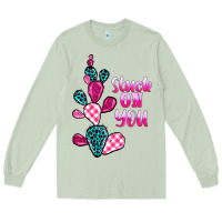 Matcha stuck on you cactus Long Sleeve Tee - BarkalooDesign