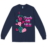 Navy stuck on you cactus Long Sleeve Tee - BarkalooDesign