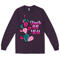 Plum stuck on you cactus Long Sleeve Tee - BarkalooDesign