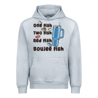 Heather Grey one fish two fish red fish boujee fish Urban Hoodie - MaliasSmallBusiness