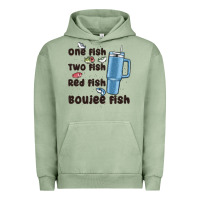 Pigment Oil Green one fish two fish red fish boujee fish Urban Hoodie - MaliasSmallBusiness