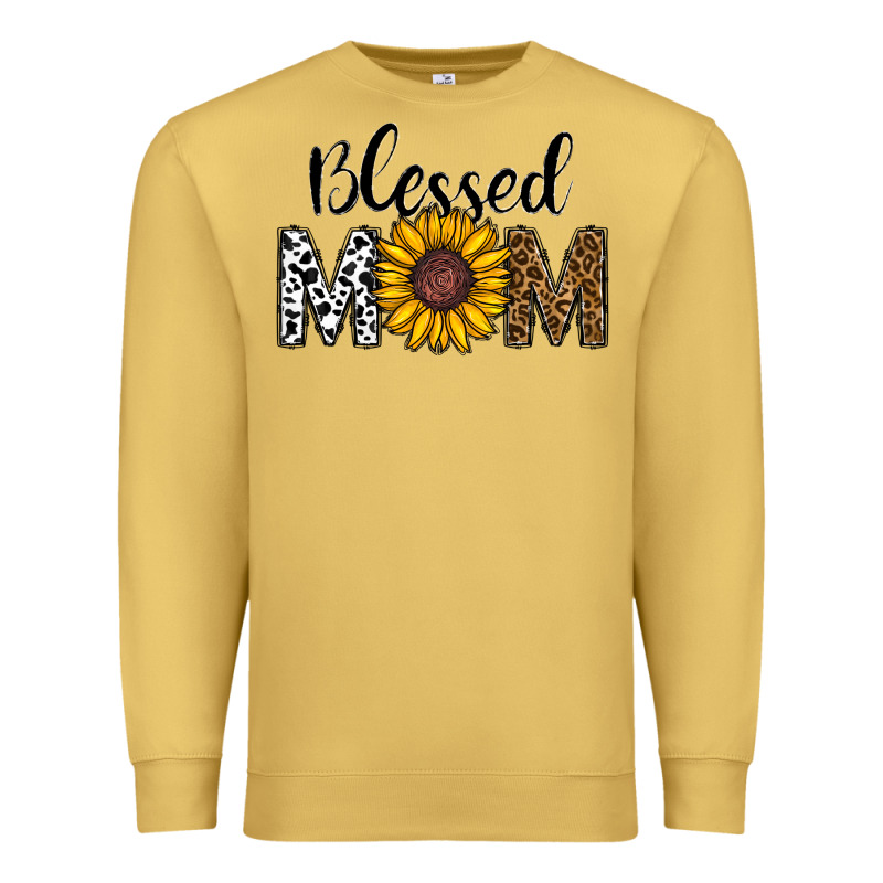 Blessed Mom Premium Sweatshirt by CowhideDigitalArt | Teevron