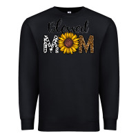Black blessed mom Premium Sweatshirt - CowhideDigitalArt
