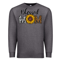 Charcoal Heather blessed mom Premium Sweatshirt - CowhideDigitalArt