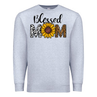 Heather Grey blessed mom Premium Sweatshirt - CowhideDigitalArt