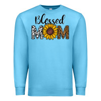 Ocean Blue blessed mom Premium Sweatshirt - CowhideDigitalArt