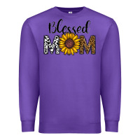 Purple blessed mom Premium Sweatshirt - CowhideDigitalArt