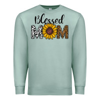Seafoam blessed mom Premium Sweatshirt - CowhideDigitalArt