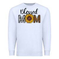 White blessed mom Premium Sweatshirt - CowhideDigitalArt
