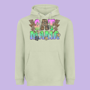 Cat Mama Heavyweight Hoodie Designed By Cowhidedigitalart