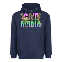Navy cat mama Heavyweight Hoodie - CowhideDigitalArt