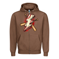 Chestnut baseball lightning bolt Zipper Hoodie - Zillion Design Studio
