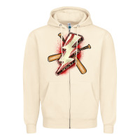 Sandshell baseball lightning bolt Zipper Hoodie - Zillion Design Studio