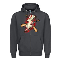 Smoke baseball lightning bolt Zipper Hoodie - Zillion Design Studio