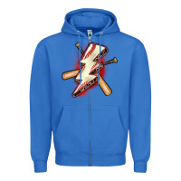 True Royal baseball lightning bolt Zipper Hoodie - Zillion Design Studio