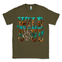 Army Green wild soul with skeleton hand Classic Tee - texasbilliewilder