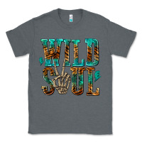 Charcoal Heather wild soul with skeleton hand Classic Tee - texasbilliewilder