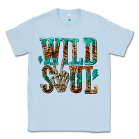 Dusty Blue wild soul with skeleton hand Classic Tee - texasbilliewilder