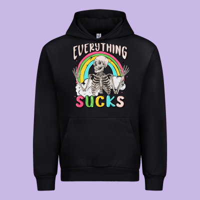 Everything Sucks Urban Hoodie Designed By Maliassmallbusiness
