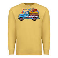 Antique Gold american truck and flag with stars Premium Sweatshirt - HRA Design Shop