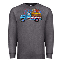 Charcoal Heather american truck and flag with stars Premium Sweatshirt - HRA Design Shop