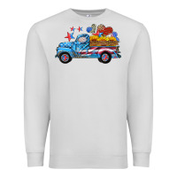Dove Grey american truck and flag with stars Premium Sweatshirt - HRA Design Shop