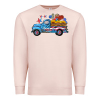 Pale Pink american truck and flag with stars Premium Sweatshirt - HRA Design Shop