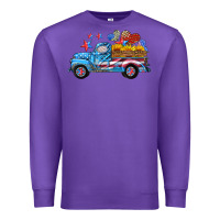 Purple american truck and flag with stars Premium Sweatshirt - HRA Design Shop