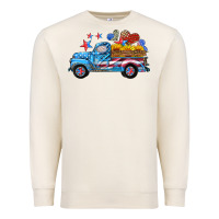 Sandshell american truck and flag with stars Premium Sweatshirt - HRA Design Shop