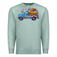 Seafoam american truck and flag with stars Premium Sweatshirt - HRA Design Shop