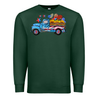 Sports Green american truck and flag with stars Premium Sweatshirt - HRA Design Shop