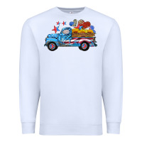White american truck and flag with stars Premium Sweatshirt - HRA Design Shop