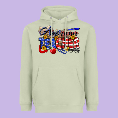 American Teacher Heavyweight Hoodie Designed By Neo Western