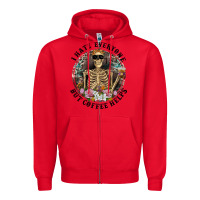 Red I Hate Everyone But Coffee Helps With Flowers Zipper Hoodie - RanaPortraitStore