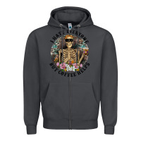 Smoke I Hate Everyone But Coffee Helps With Flowers Zipper Hoodie - RanaPortraitStore