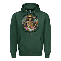 Sports Green I Hate Everyone But Coffee Helps With Flowers Zipper Hoodie - RanaPortraitStore