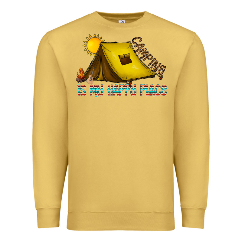 Camping Is My Happy Place Premium Sweatshirt by CowhideDigitalArt | Teevron