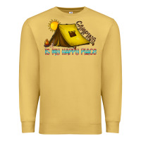 Antique Gold camping is my happy place Premium Sweatshirt - CowhideDigitalArt