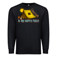 Black camping is my happy place Premium Sweatshirt - CowhideDigitalArt