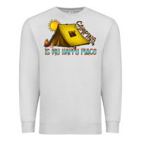 Dove Grey camping is my happy place Premium Sweatshirt - CowhideDigitalArt